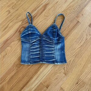 Sexy denim corset bustier top